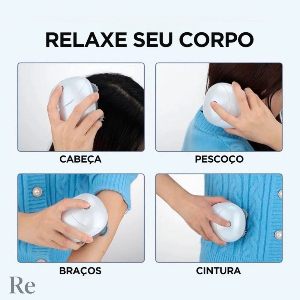 Mini Massageador Portátil para Cabeça, Pescoço e Ombros