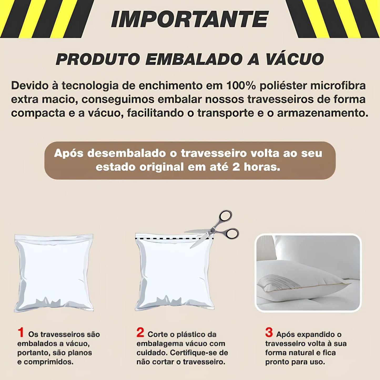 Kit 2 Travesseiros Toque De Pluma 100% Algodão