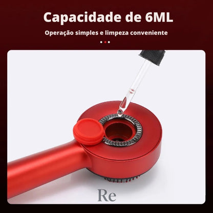Escova com Luz Vermelha e Aplicador de Óleo para Fortalecimento e Crescimento dos Fios
