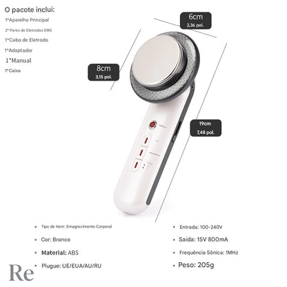 Massageador Facial e Corporal com e Infravermelho – Redução de Celulite