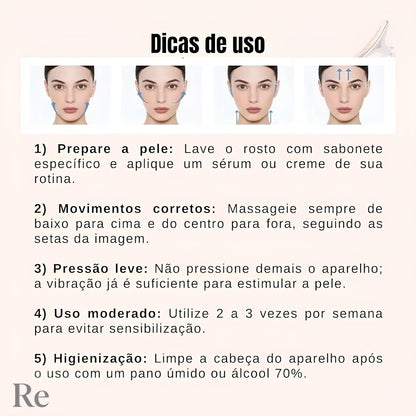 Massageador Facial Aquecido para Rejuvenescimento de pele