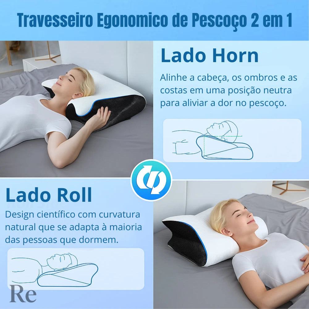 Travesseiro Ortopédico Anatômico com Suporte Premium