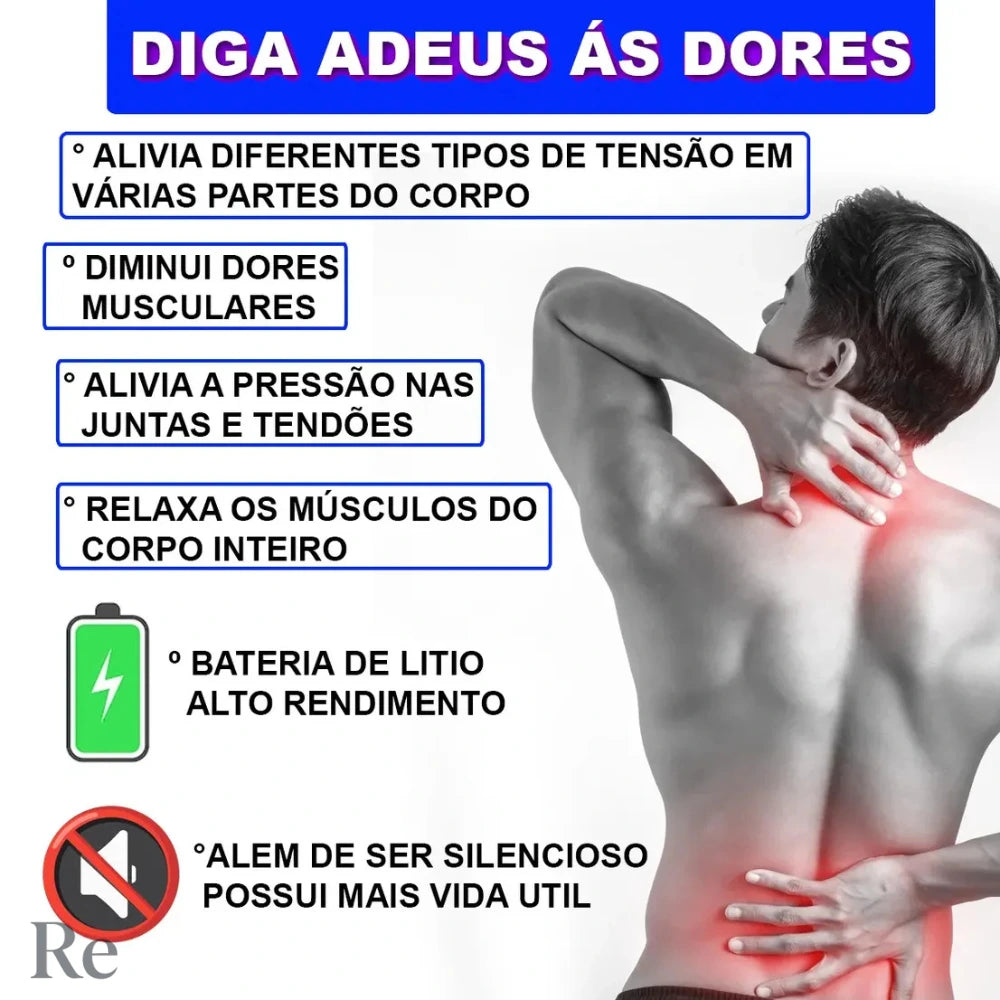 VibraMax - Pistola Massageadora 4 em 1 + Brinde