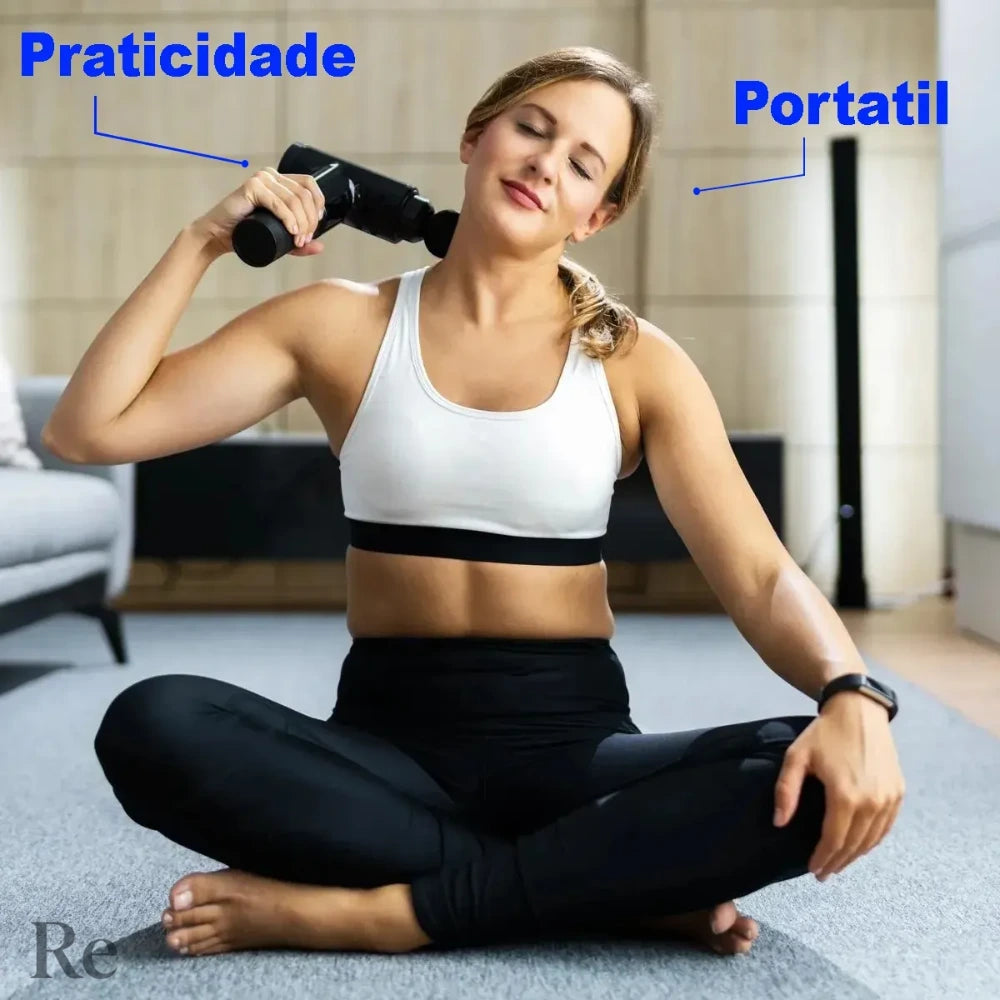 VibraMax - Pistola Massageadora 4 em 1 + Brinde