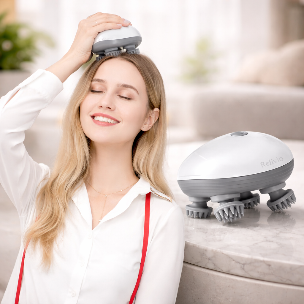 Mini Massageador Portátil para Cabeça, Pescoço e Ombros