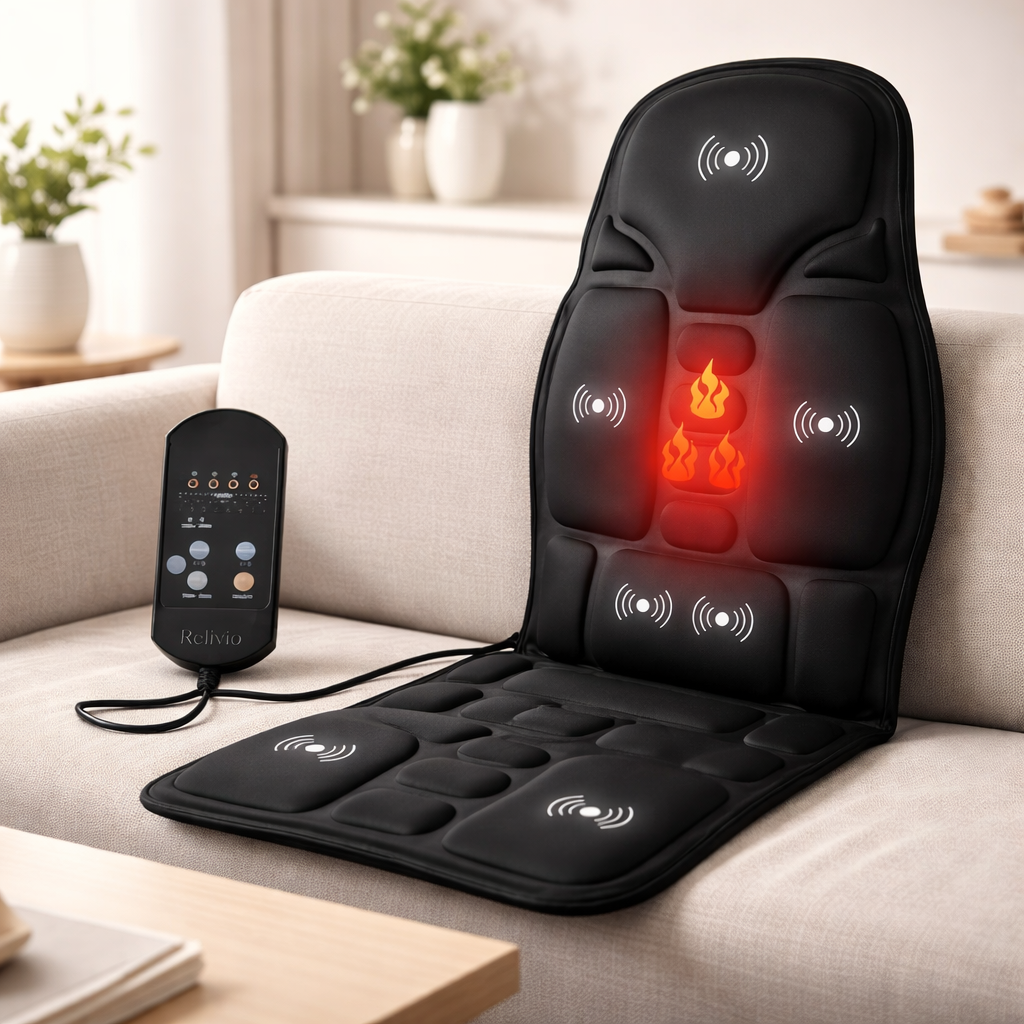 Assento Massageador de Costas e Pescoço com Infravermelho